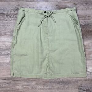 J. Jill 100% Linen Sage Green Skirt Size 10 Minimalist Casual Summer
